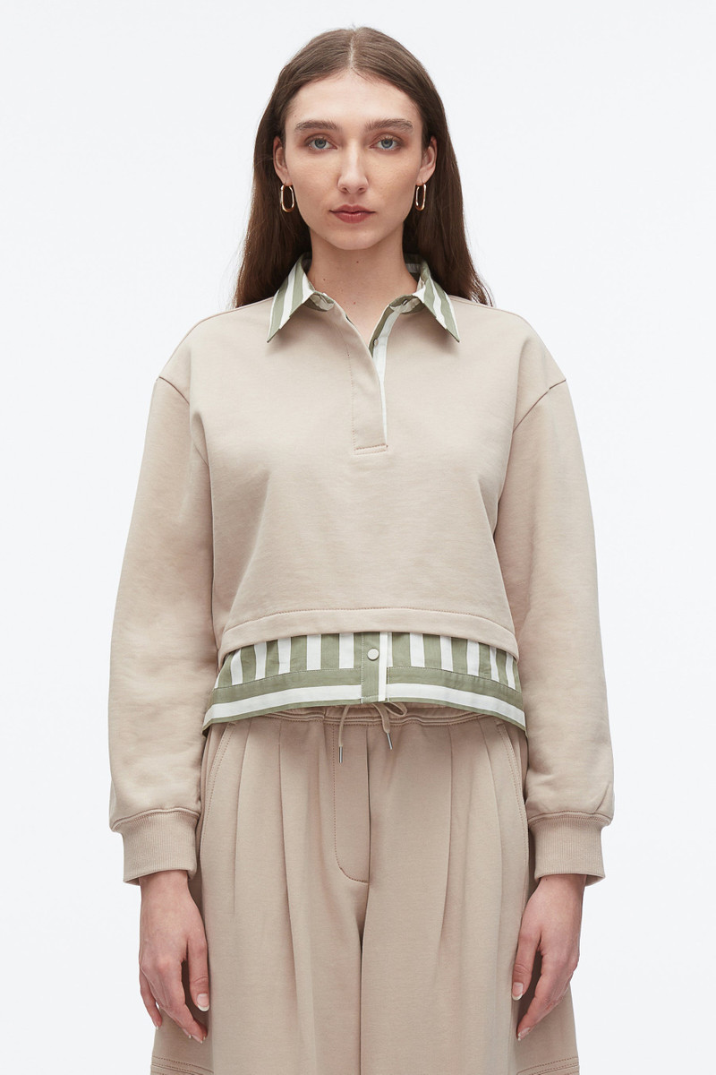 Cropped Polo With Stripe Combo - 1