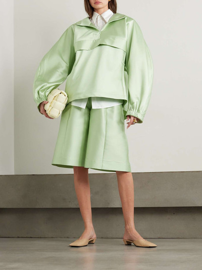 Carven Oversized satin-twill hooded jacket outlook