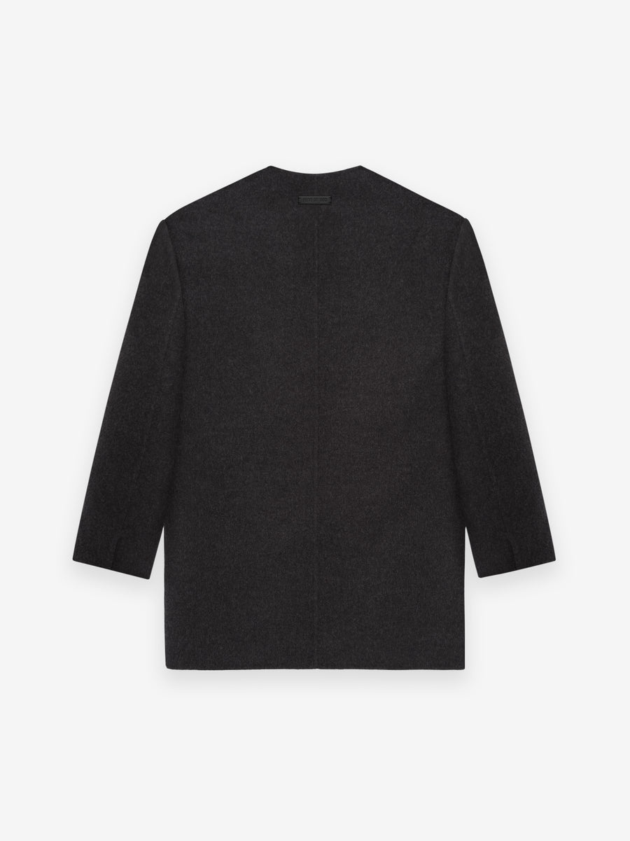 Wool Cashmere Relaxed Lapelless Blazer - 3