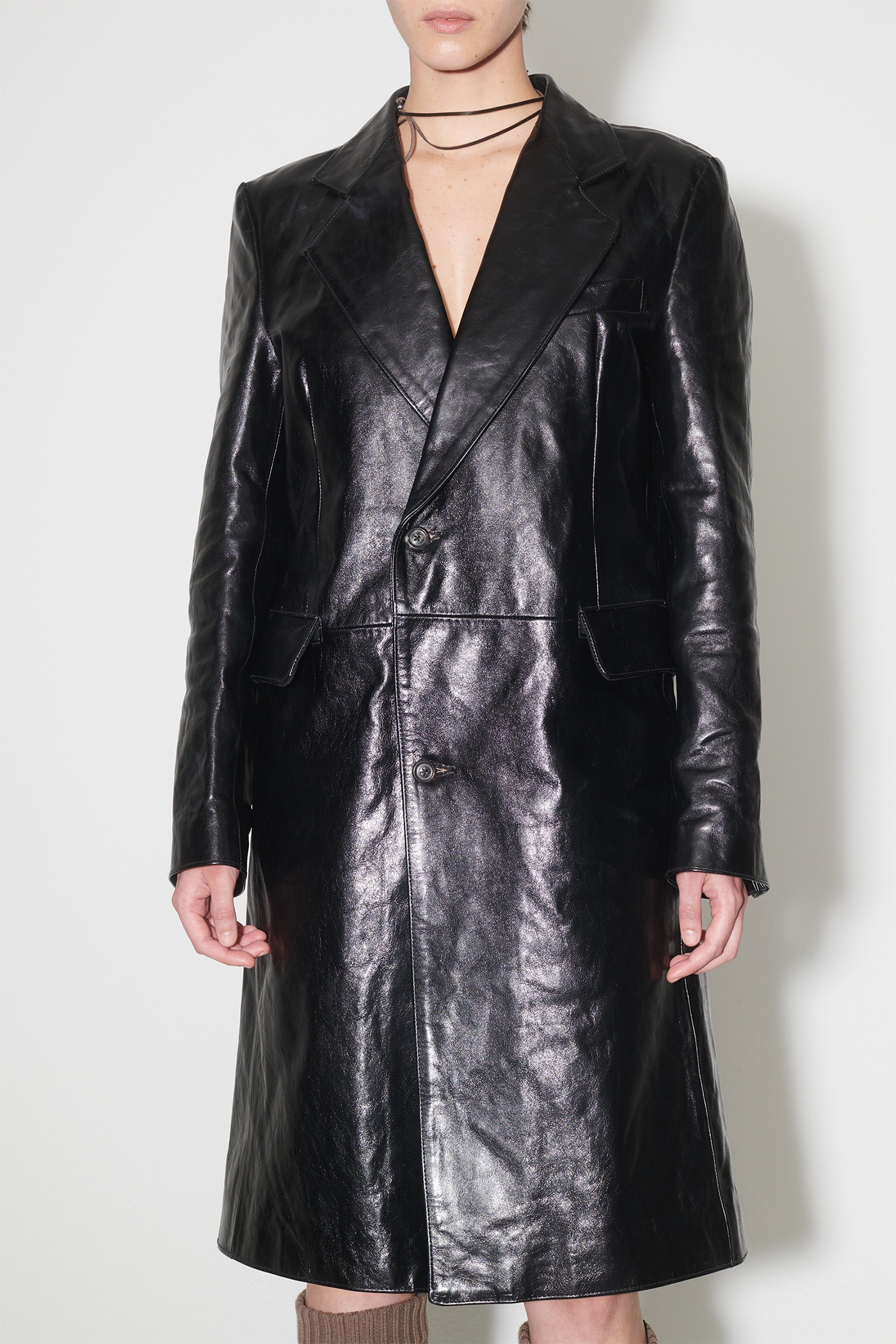 Stingray Coat True Dye Black Leather - 4