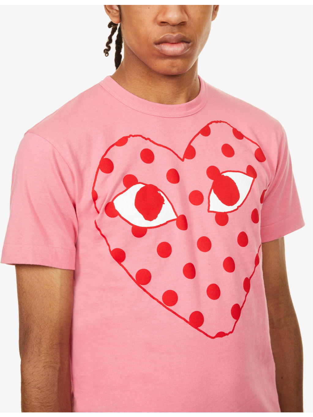 Heart and polka-dot print cotton-jersey T-shirt - 5