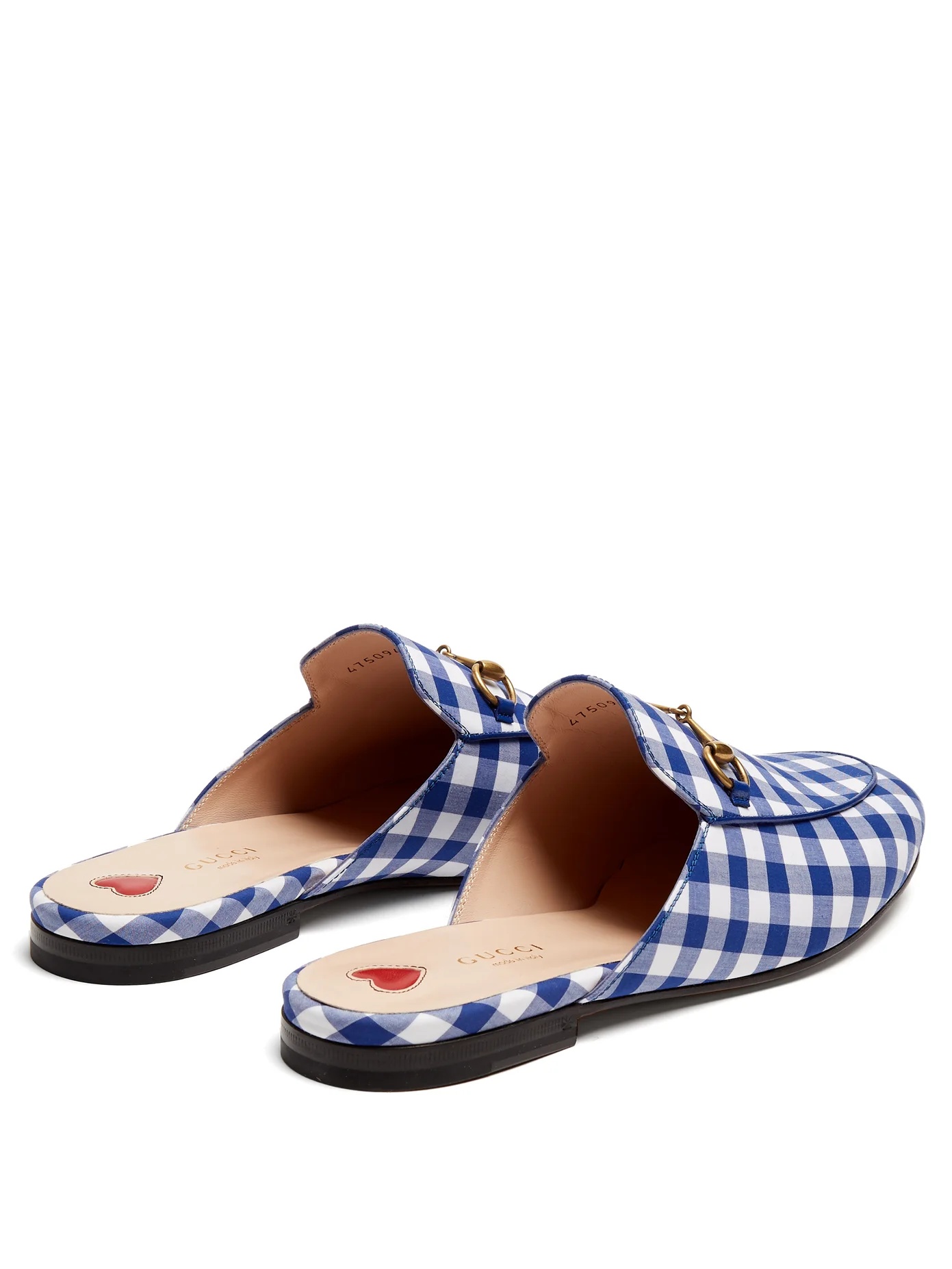 Princetown gingham backless loafers - 4