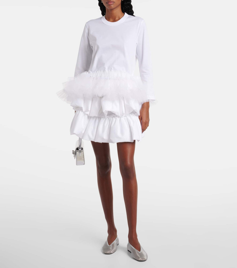 Noir Kei Ninomiya Tiered cotton miniskirt outlook