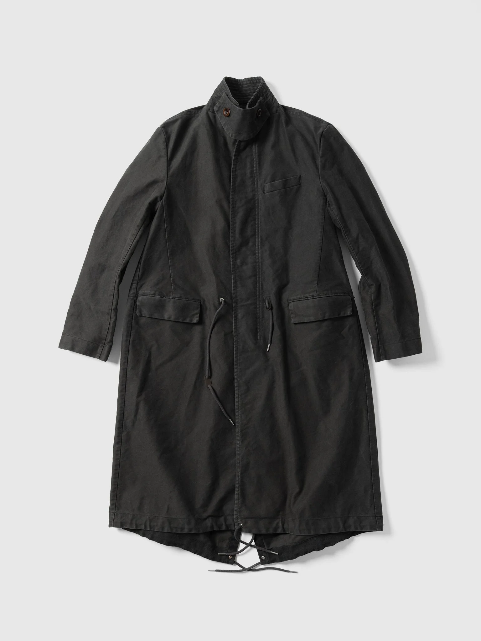 Sueded Cotton Coat Black - 1