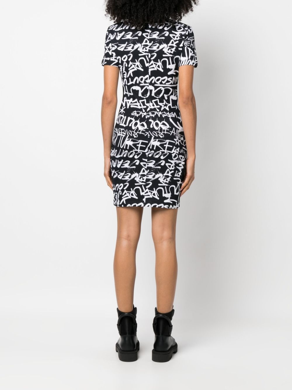 logo-print polo minidress - 4