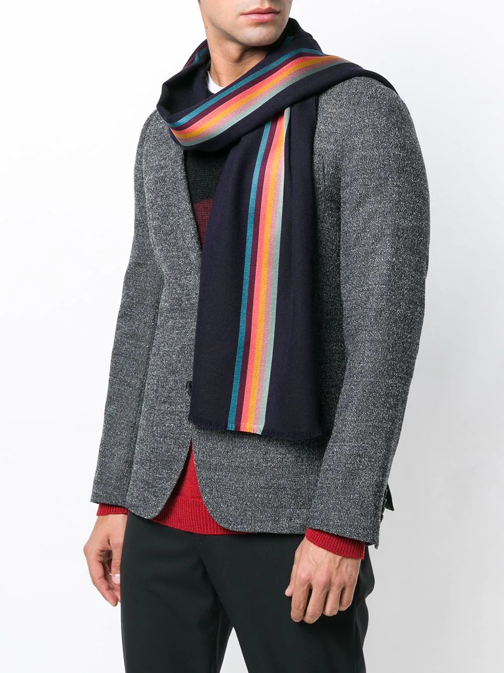 Artist Stripe band herringbone scarf - 2