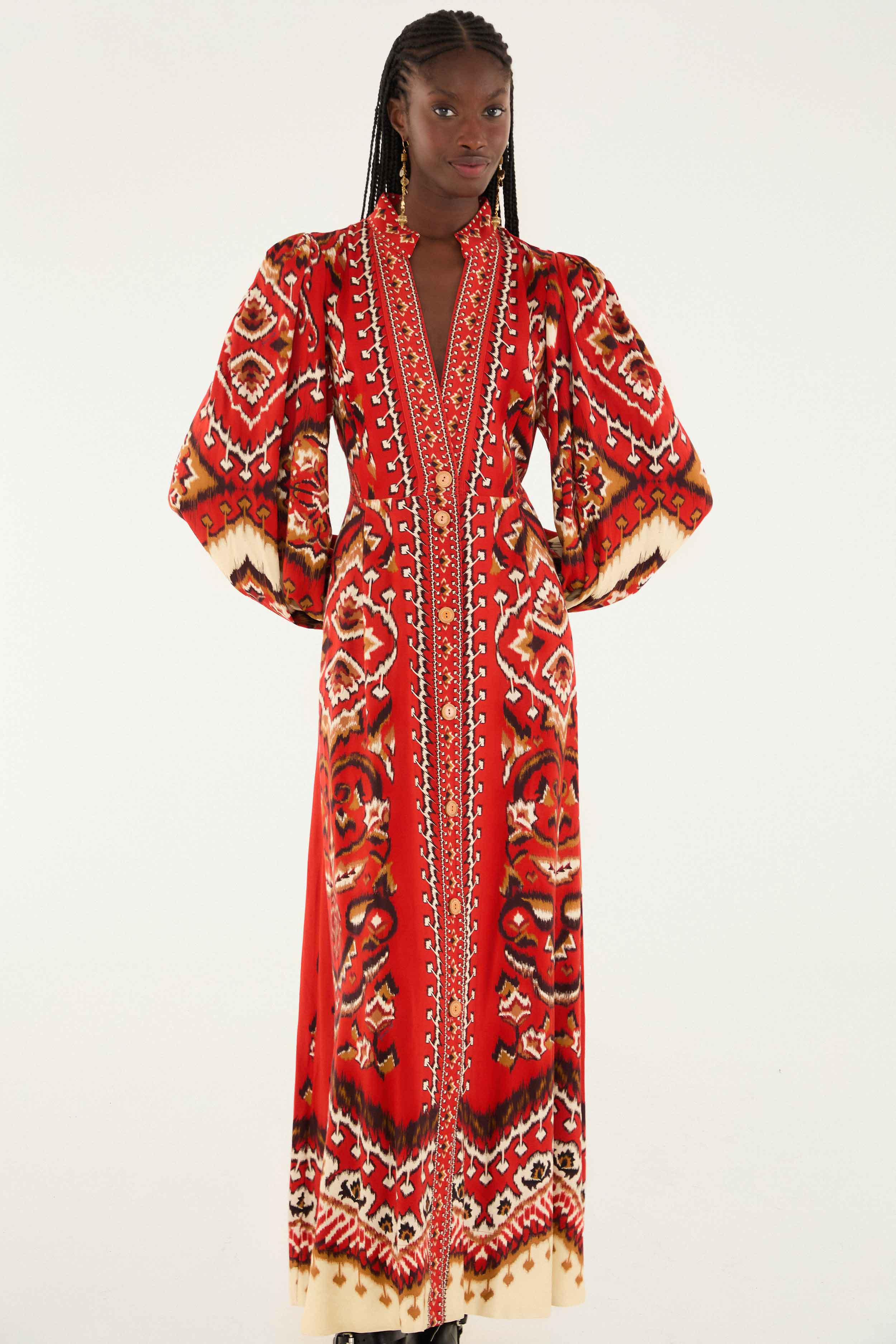 Cream Ainika Pineapple Ikat Maxi Dress - 2