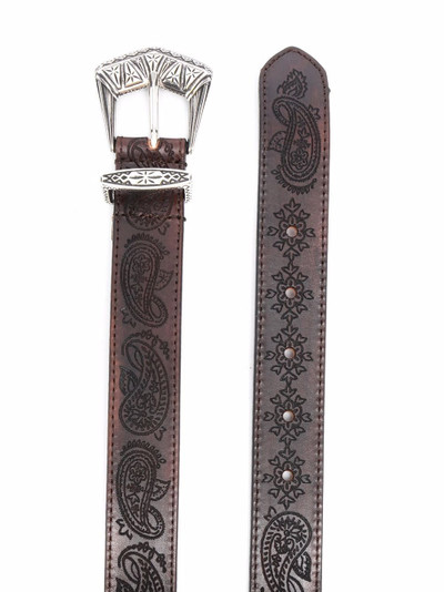 Etro paisley-print leather belt outlook