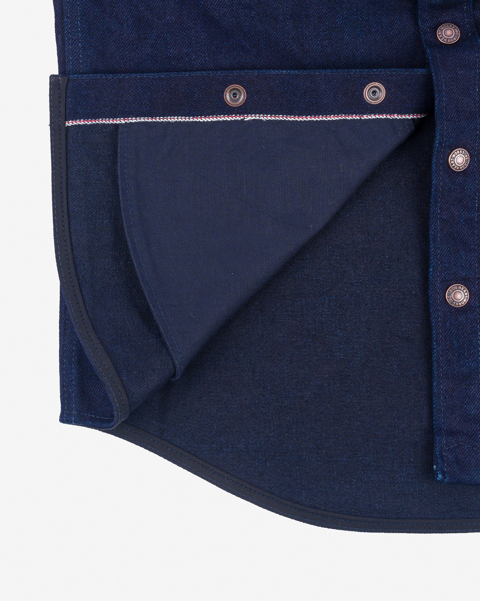 IHSH-409-IB 19oz Selvedge Denim CPO Shirt - Indigo/Black - 15