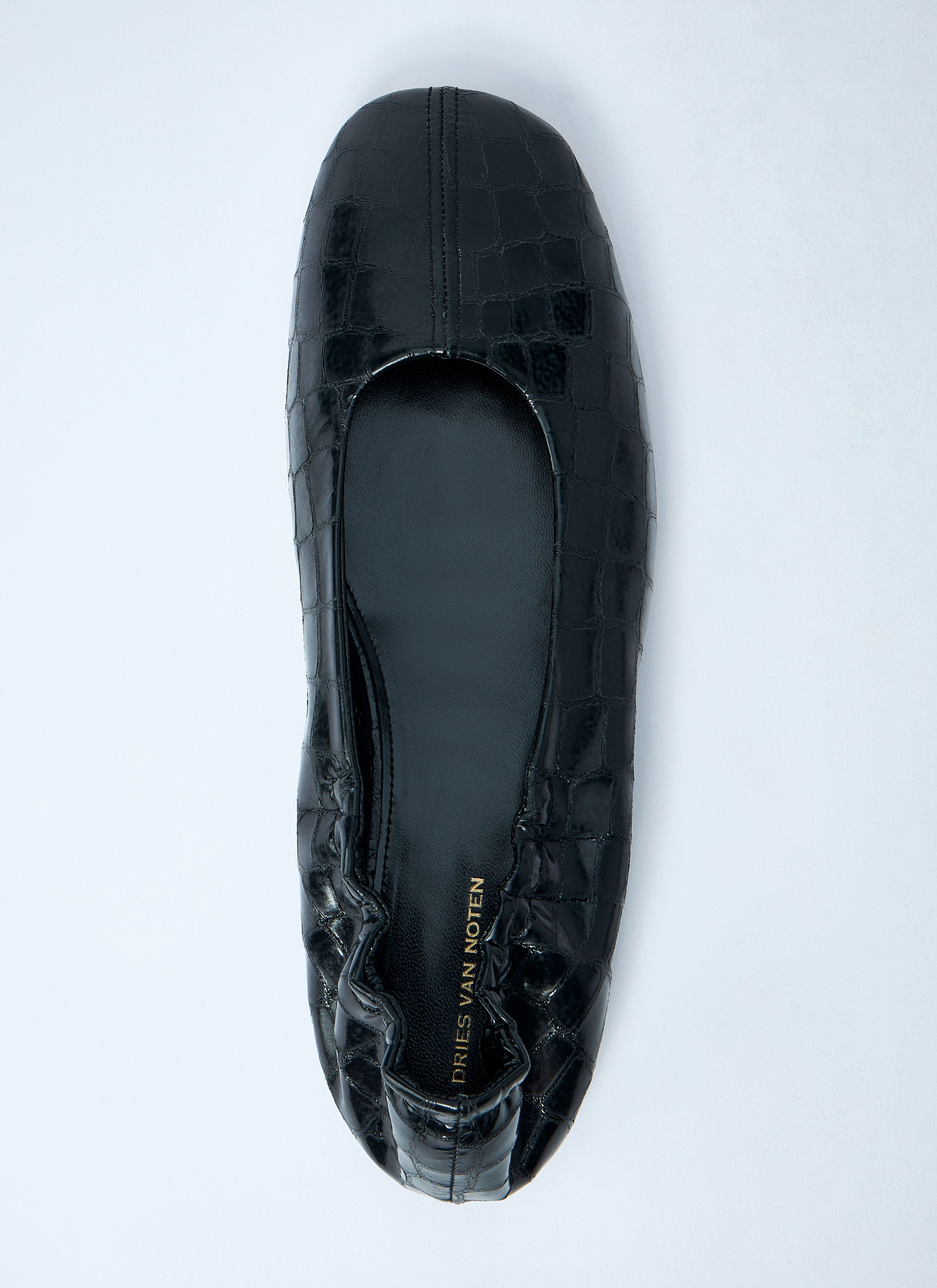 Dries Van Noten Women Croc-Embossed Ballerina Flats - 6