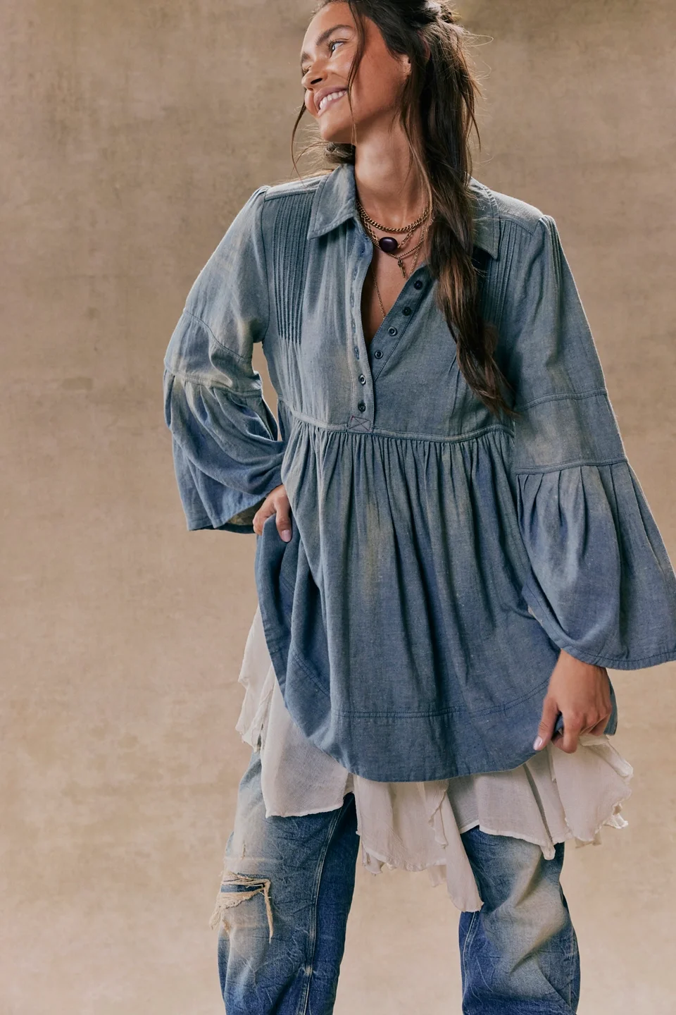 we the free denim dress We The Free Jenny Denim Tunic