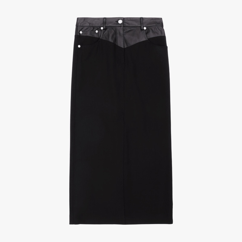 LEATHER-TRIMMED GARTER SKIRT 1