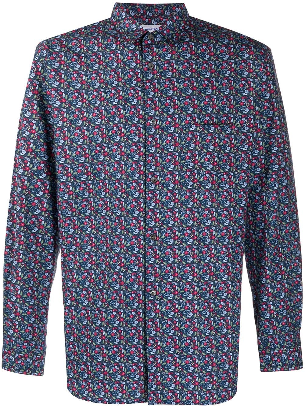 floral-print cotton shirt - 1