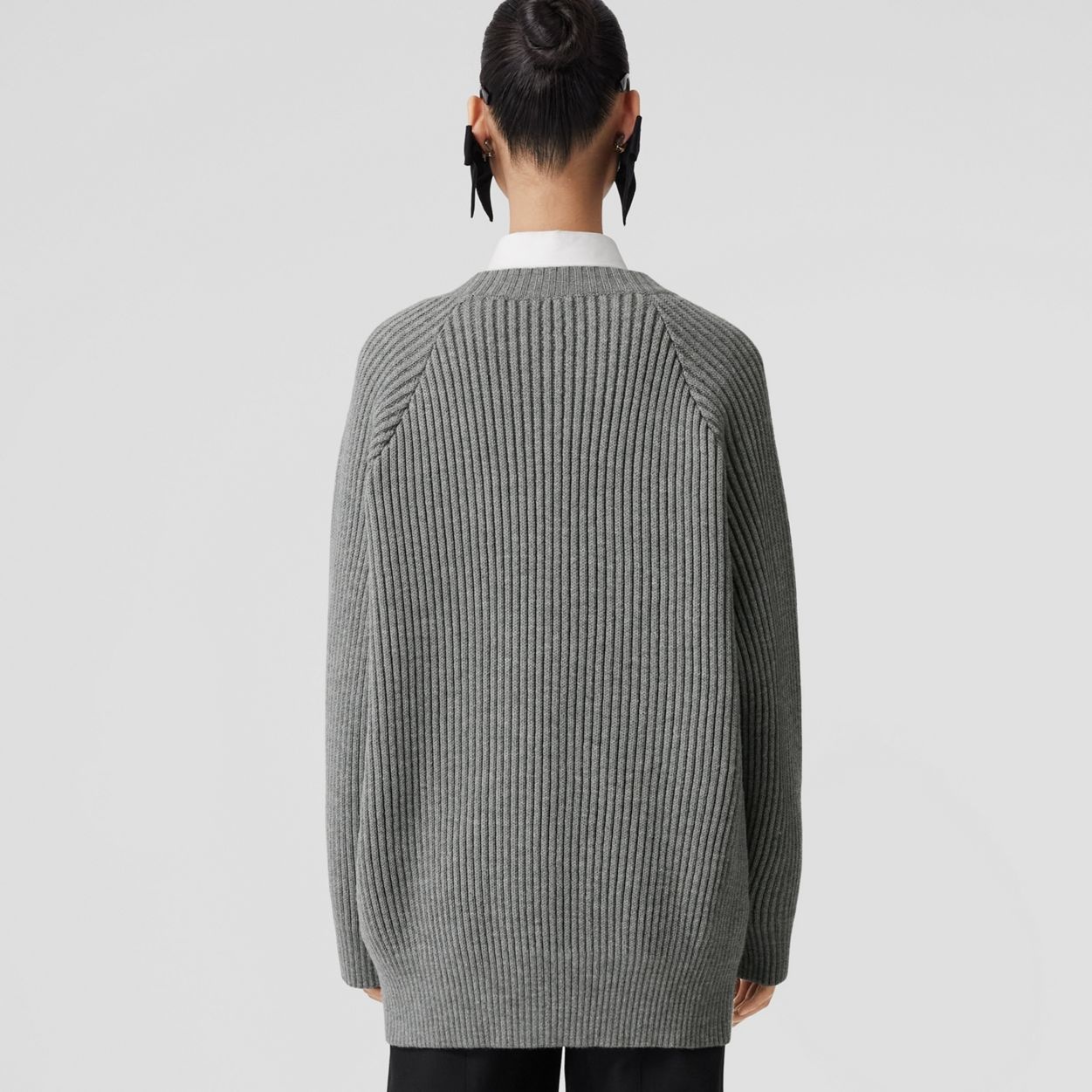 Monogram Motif Intarsia Wool Oversized Sweater - 4