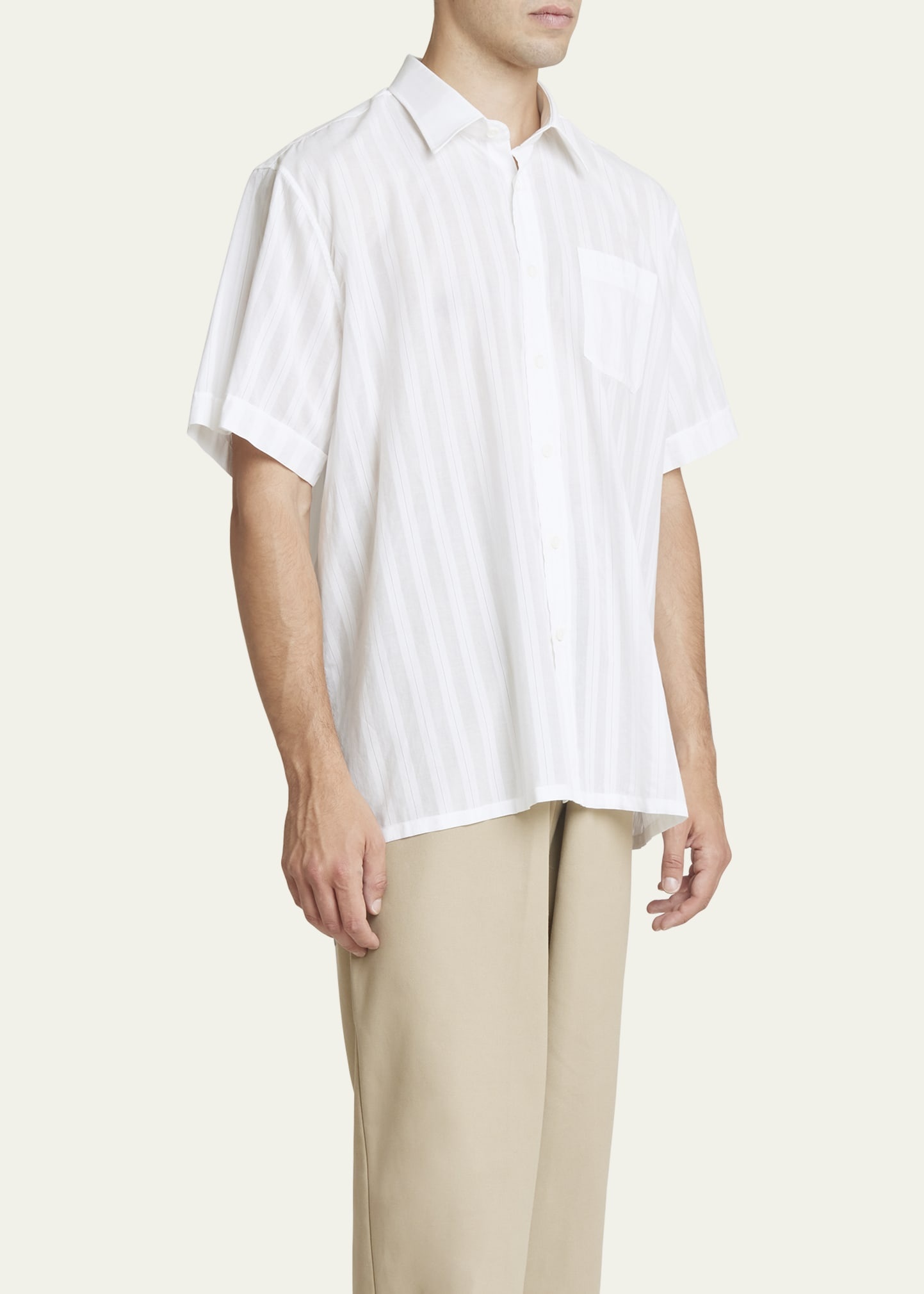 Men's Sheer Striped Sport Shirt - 4