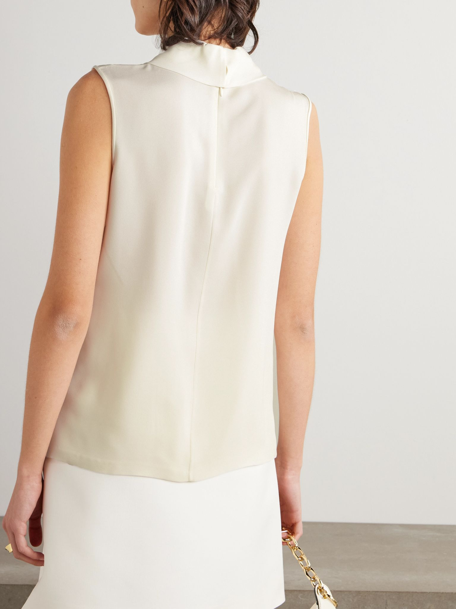 Silk-georgette blouse Ivory - 4