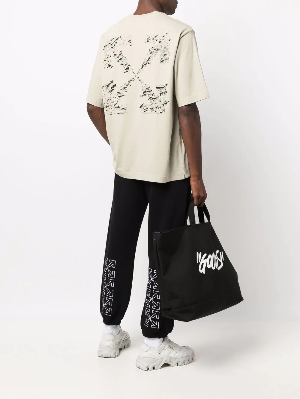 OW logo cuffed trousers - 2