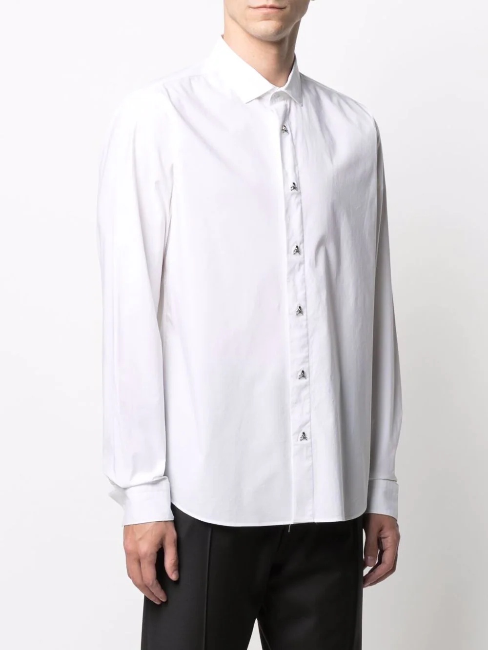 skull-detail stretch-cotton shirt - 3