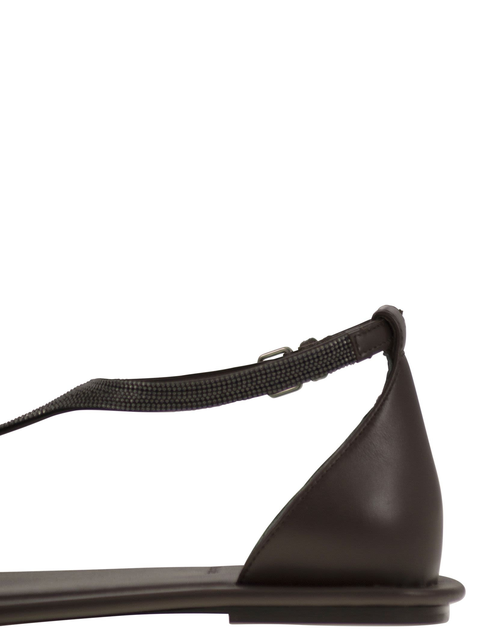Brunello Cucinelli Women Nappa Leather Sandals With Precious Strap - 7