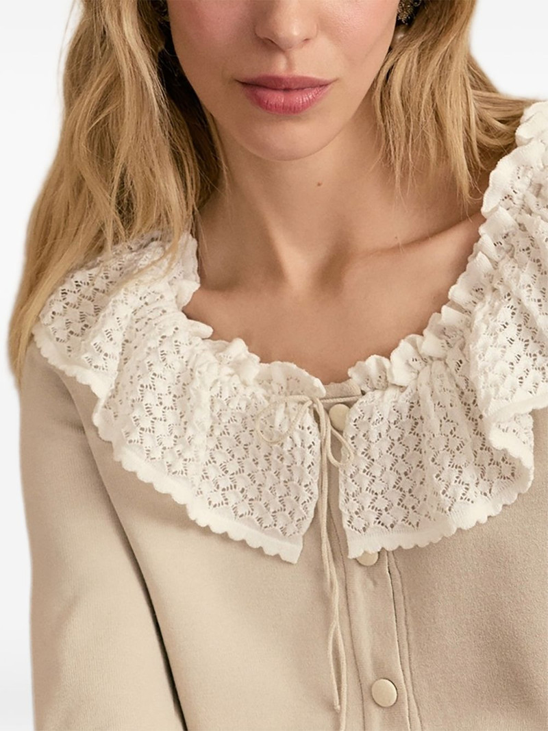 SLEEPER Malena lace-collar cardigan outlook
