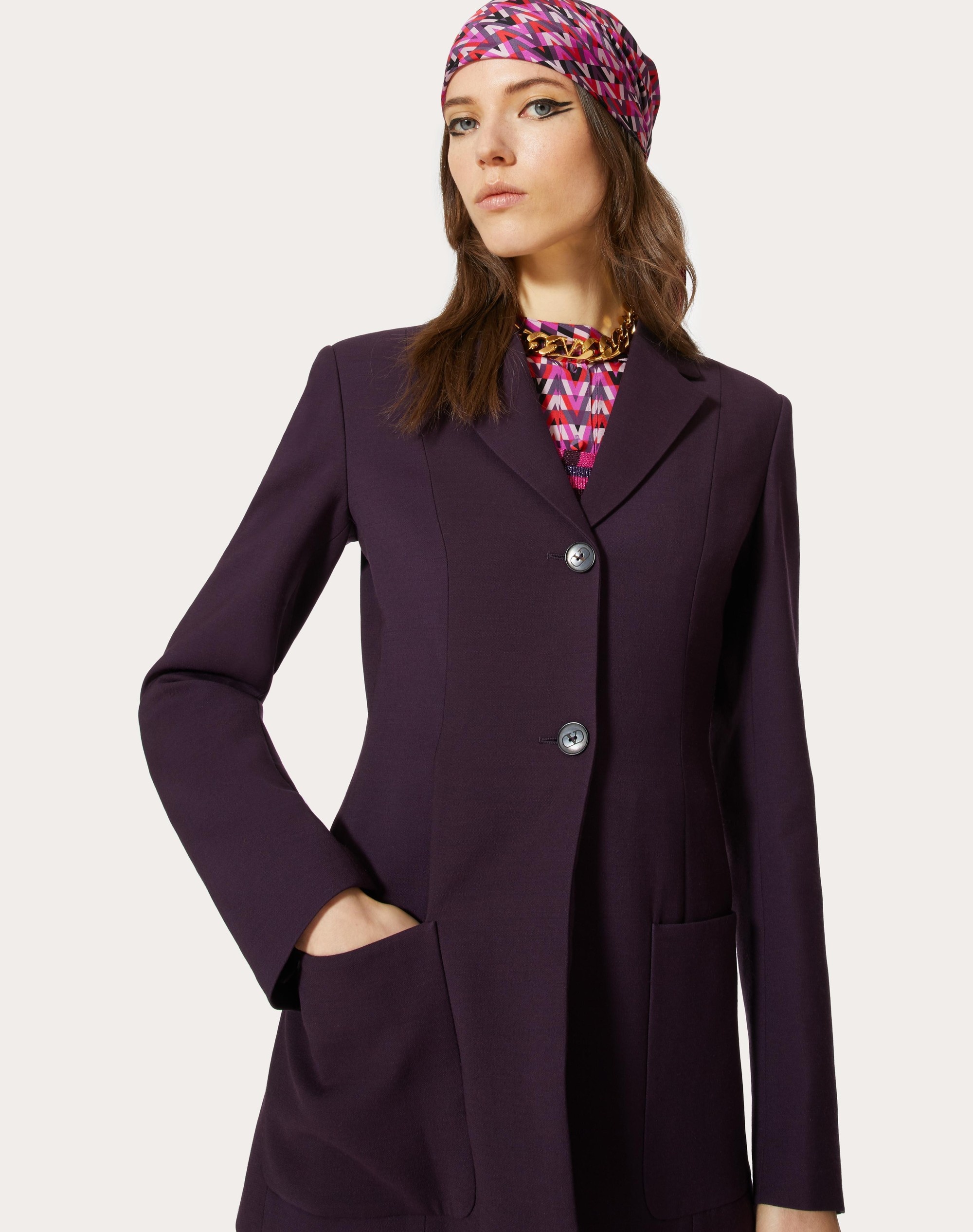 BLAZER IN STRETCH WOOL SILK COUTURE - 5