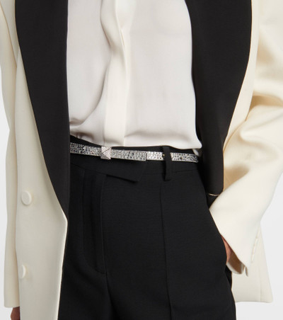 Valentino One Stud crystal-embellished leather belt outlook
