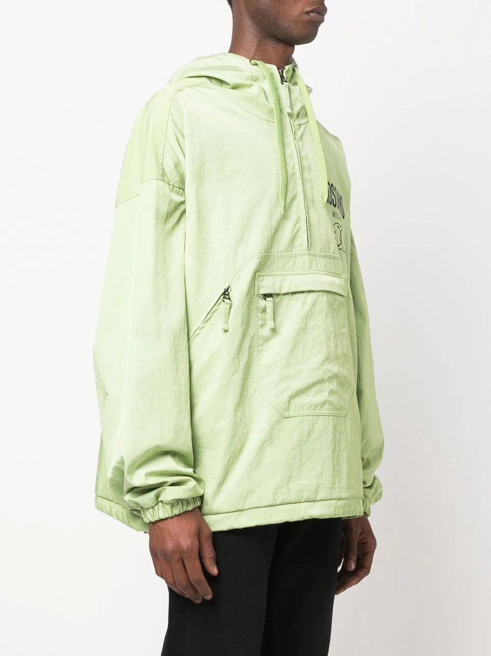 logo-print half-zip windbreaker - 3