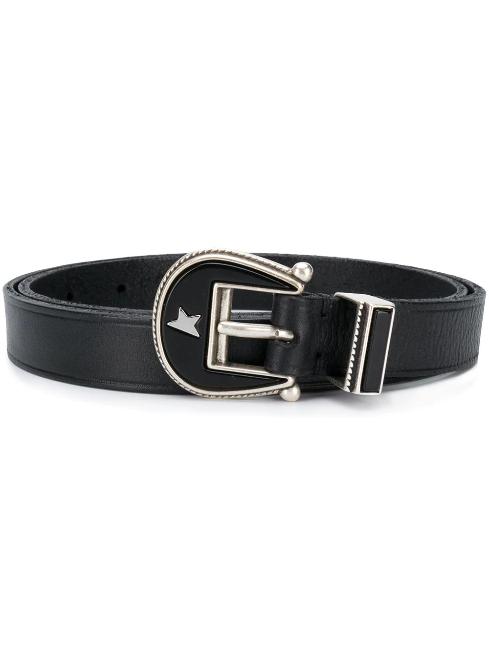 buckle-fastening leather belt - 1