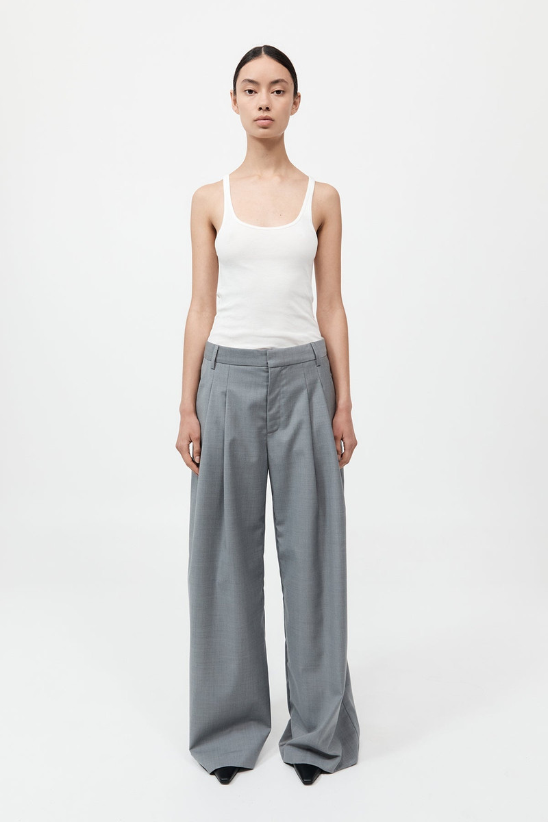 Wool Pleat Pants - Grey 2