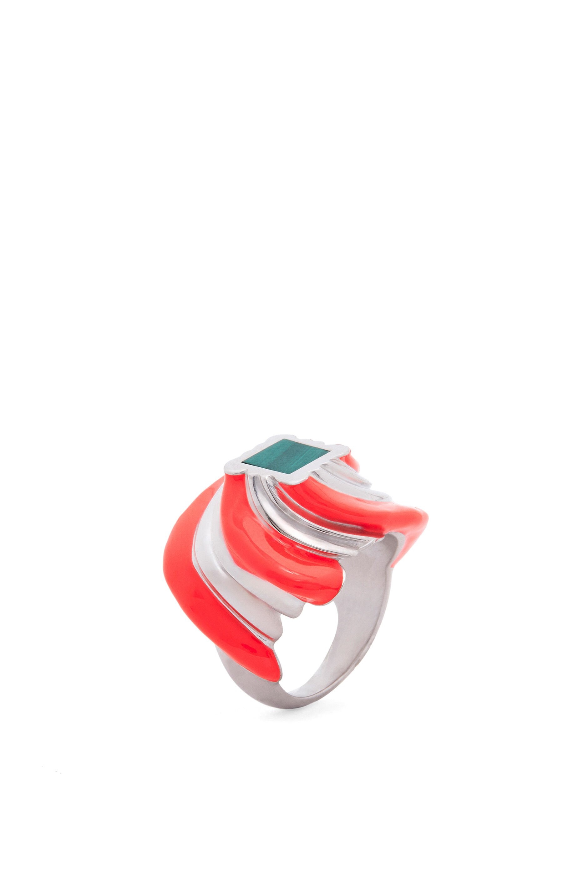 Twisted Anagram ring in sterling silver and enamel - 4