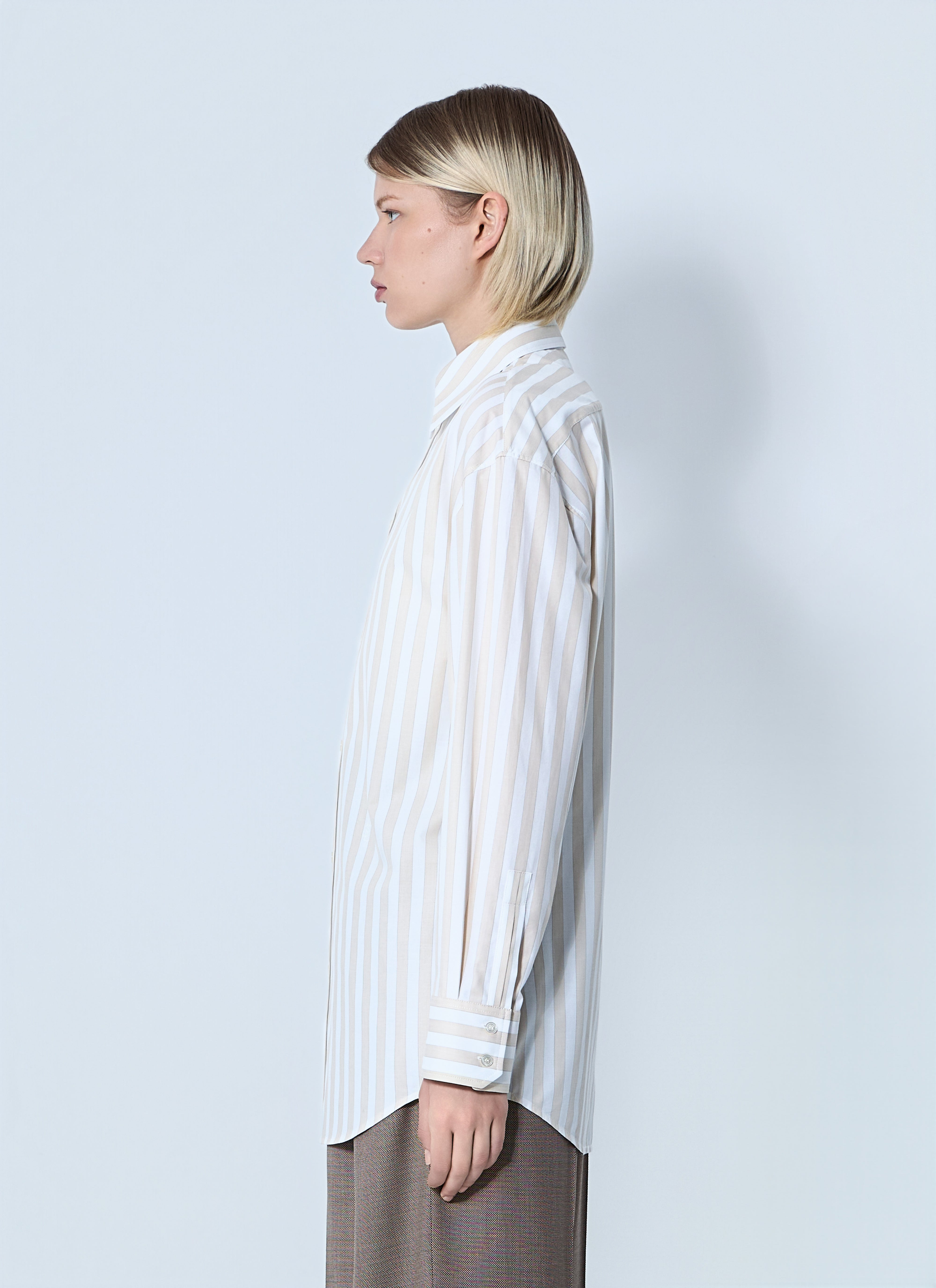 Saint Laurent Women Striped Button-Down Shirt - 3