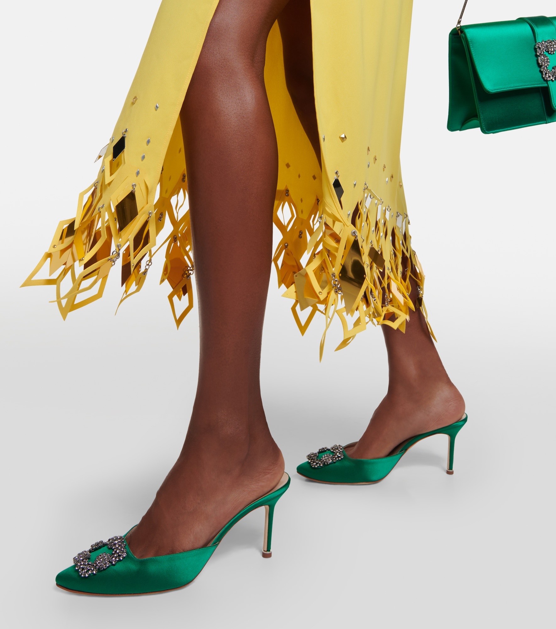 Hangisimu 70 embellished satin mules - 4