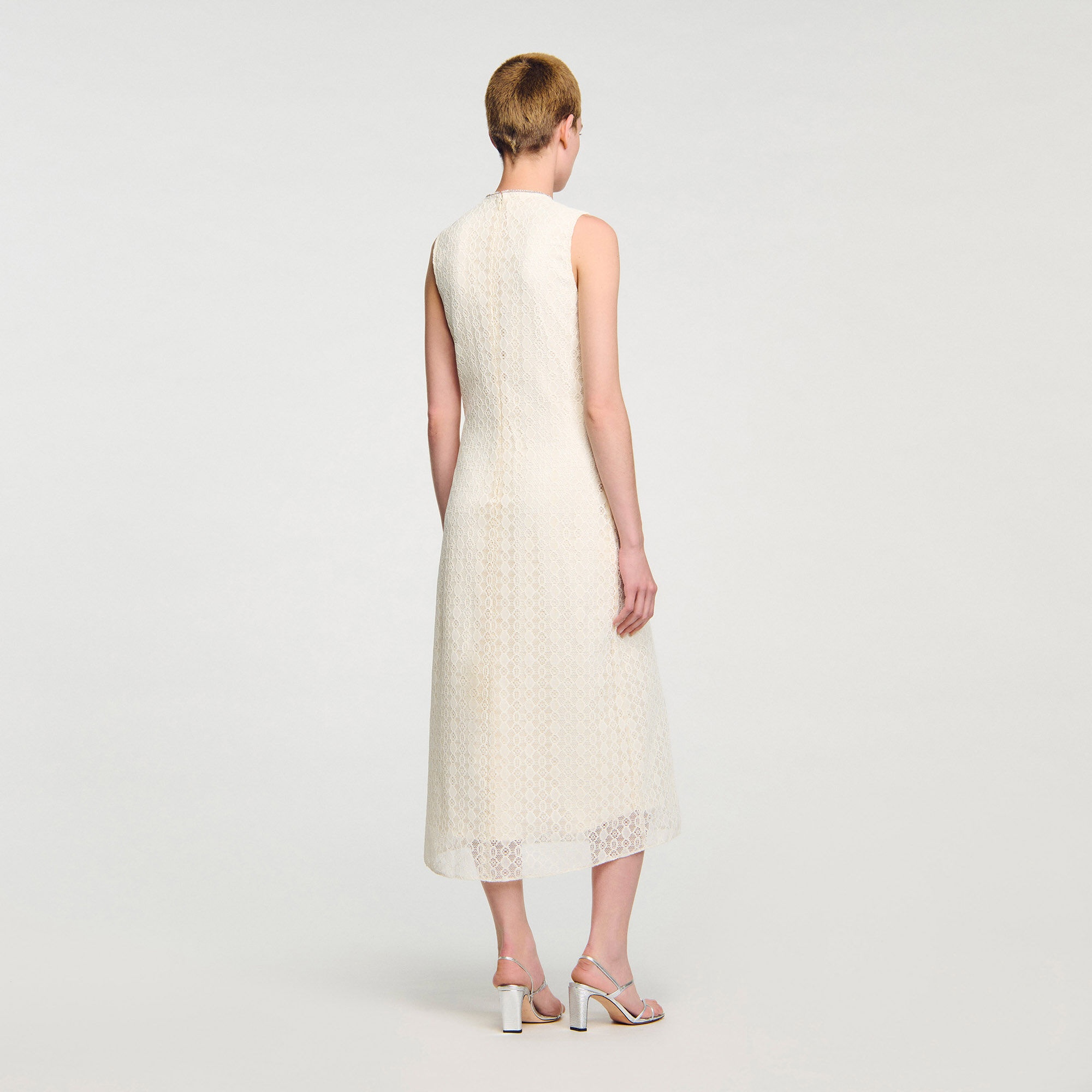 LACE KEYHOLE MAXI DRESS - 5