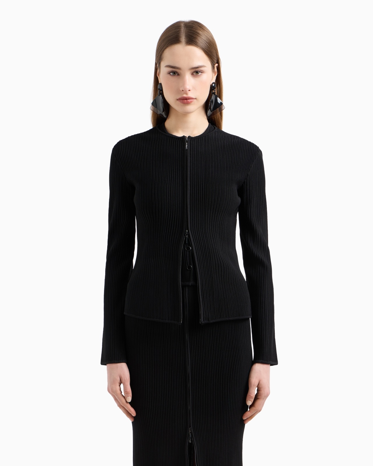 PERFORATED OTTOMAN FABRIC JACKET - 4