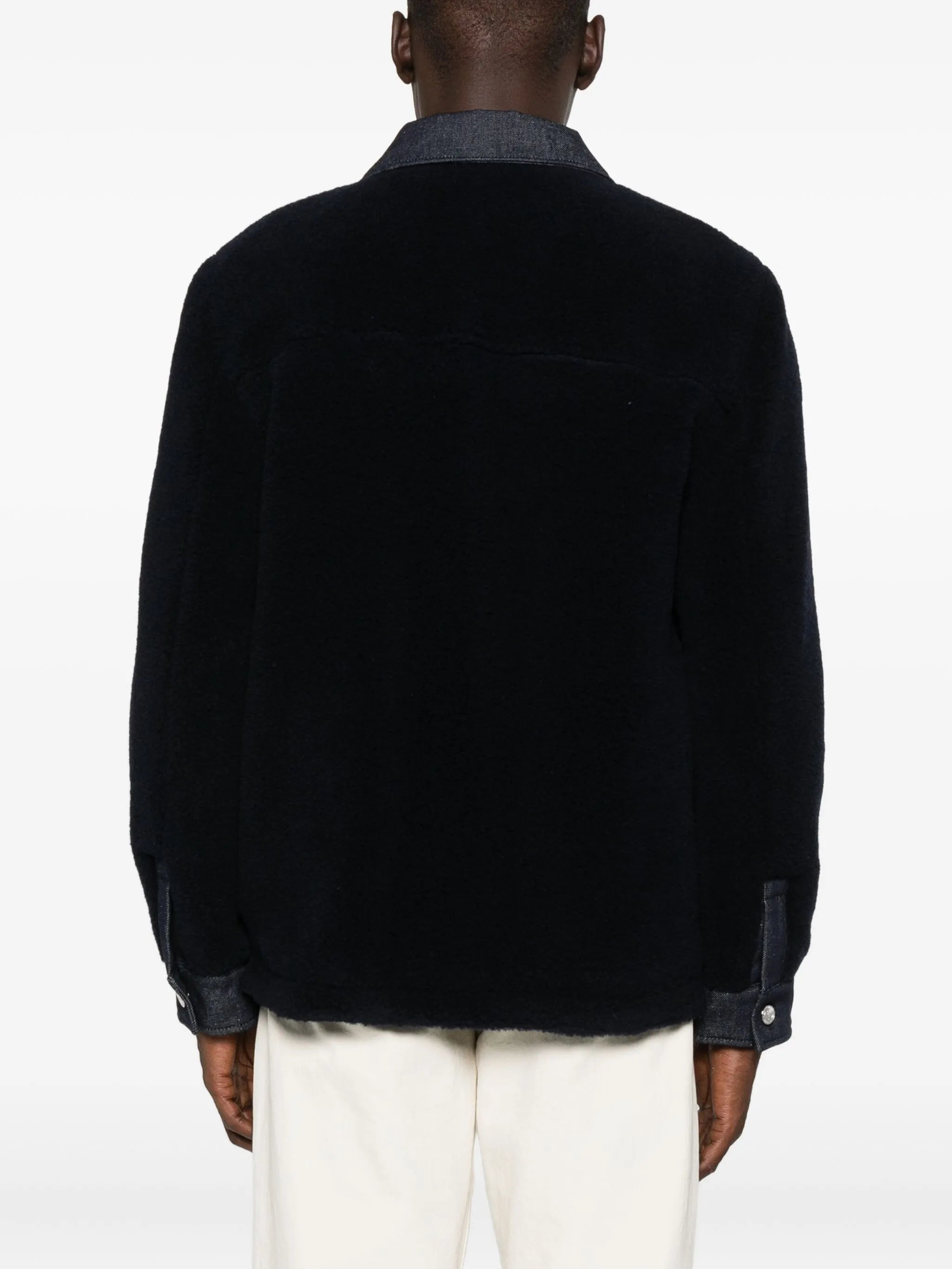 A.p.c. Will Fleece Denim-panel Jacket - 3