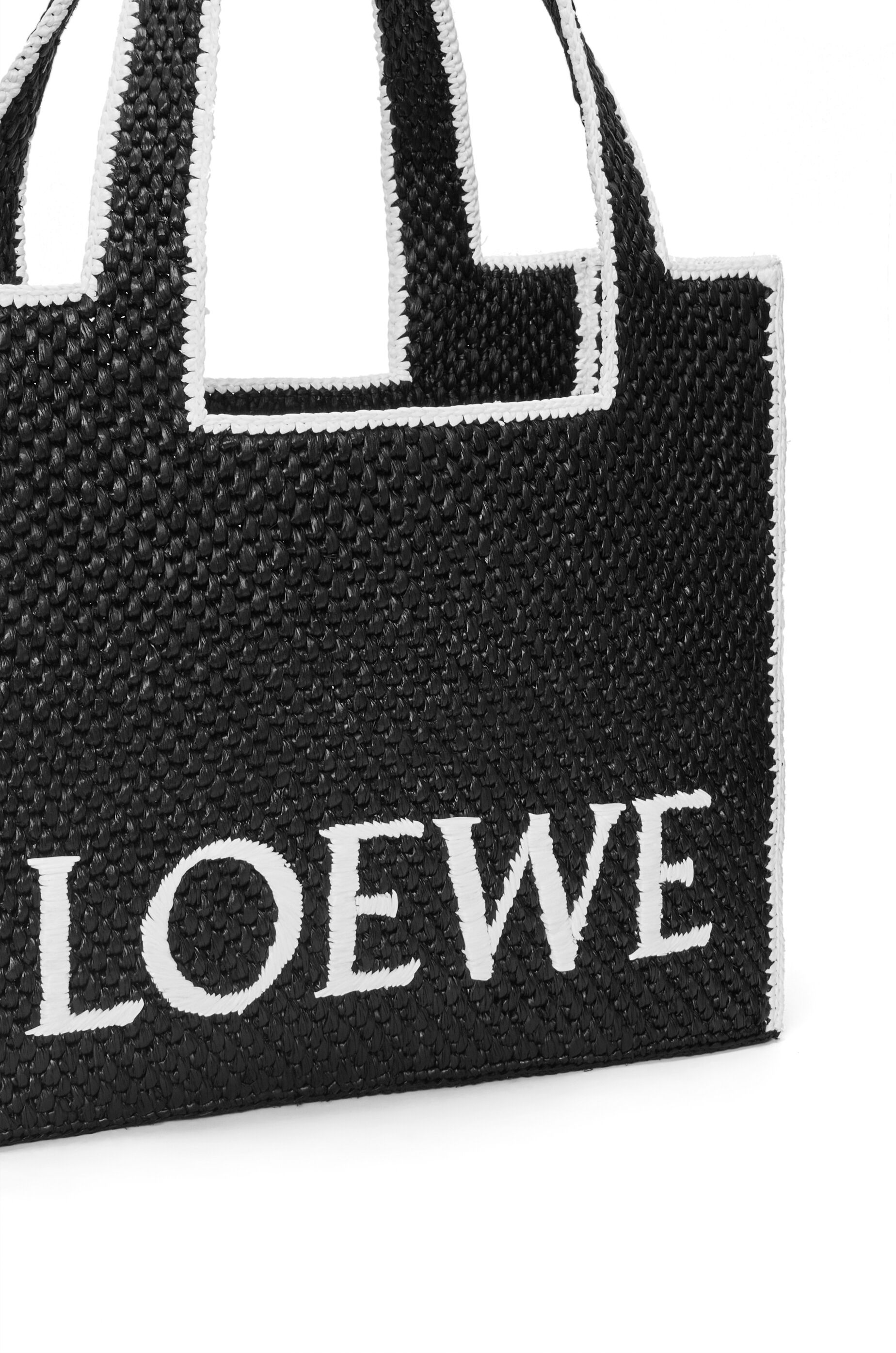 Large LOEWE Font Tote in raffia - 6