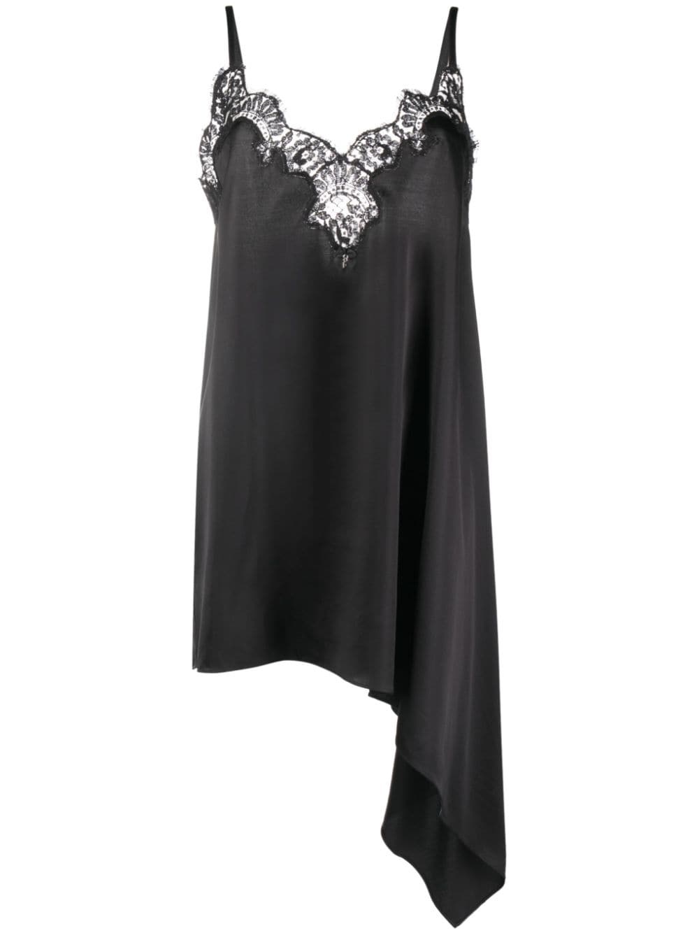lace-trim satin slip dress - 1