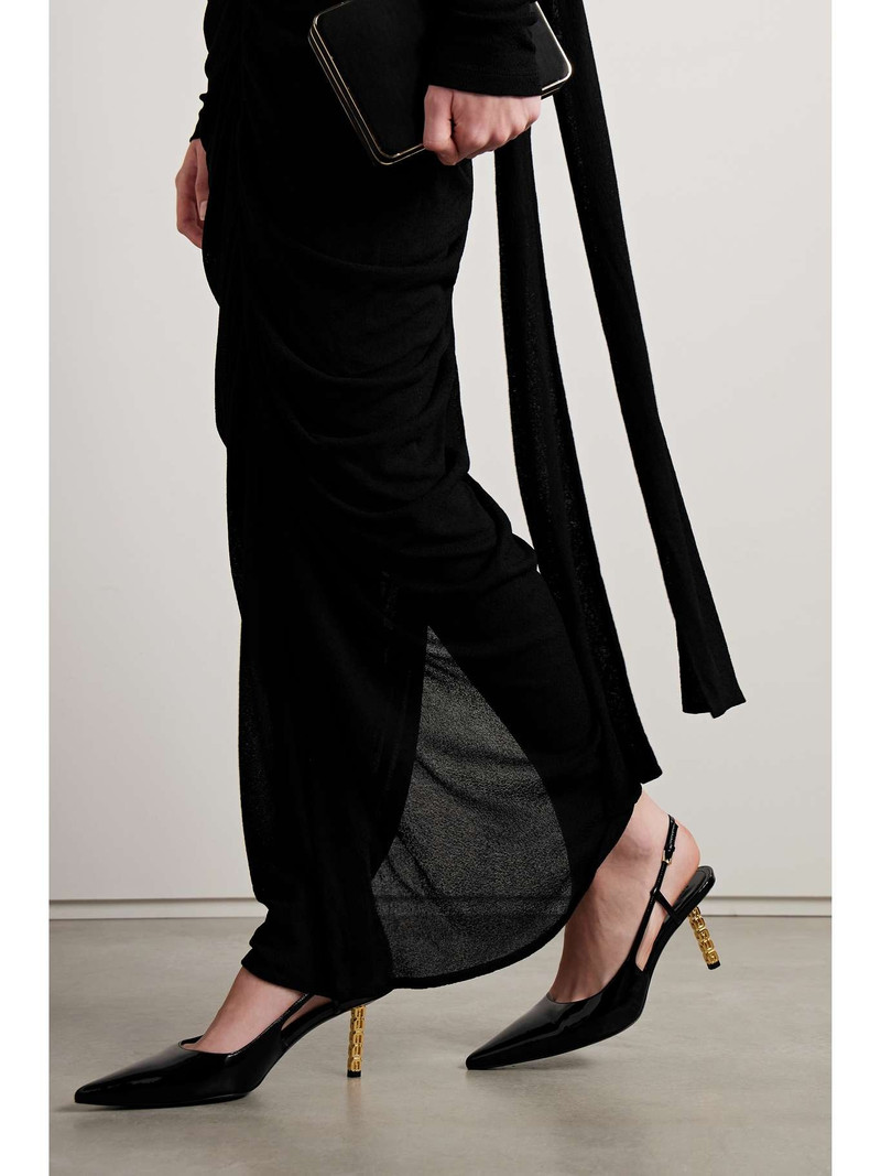 Givenchy G Cube patent-leather slingback pumps outlook