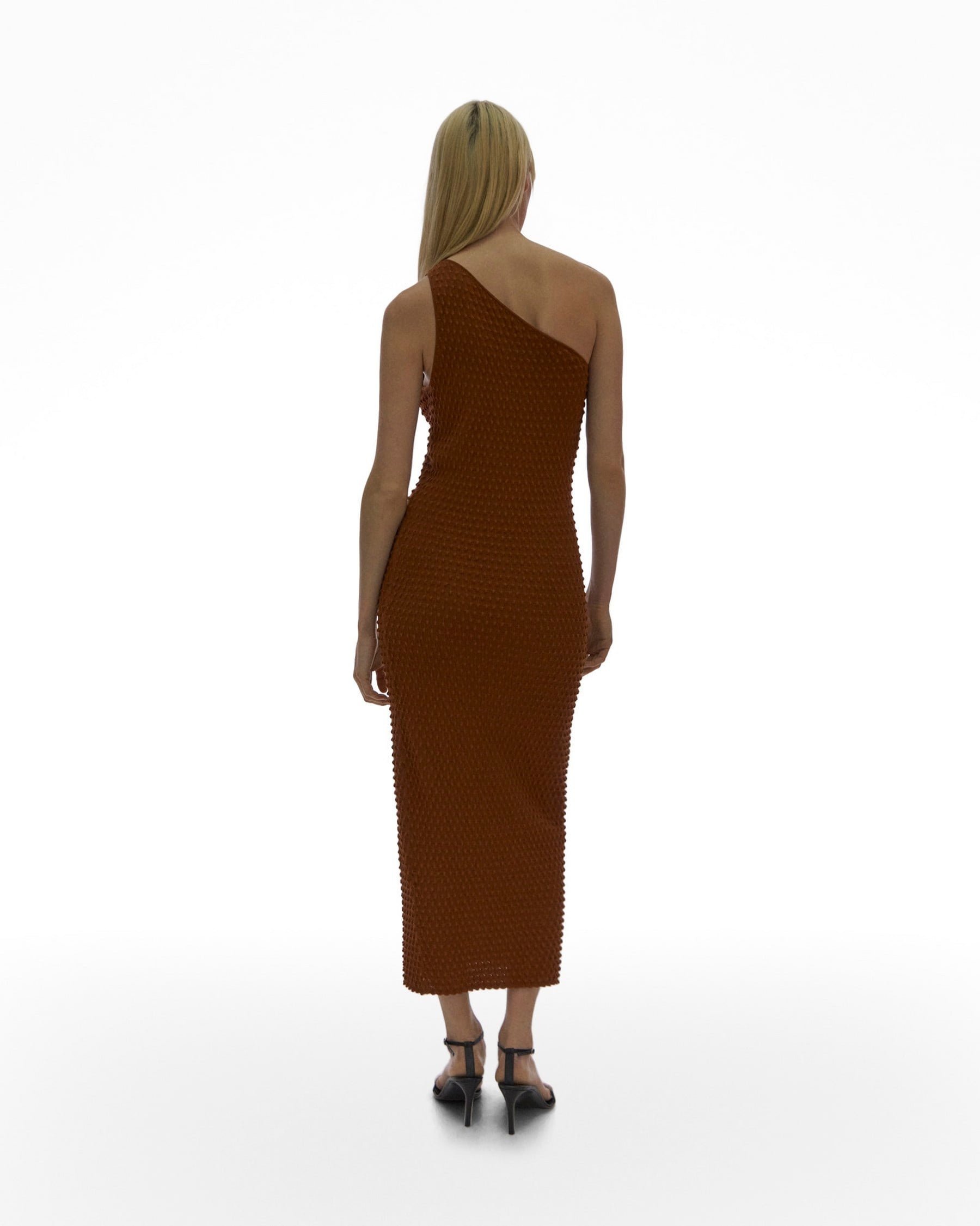 SPIKE KNIT ONE-SHOULDER DRESS - 4