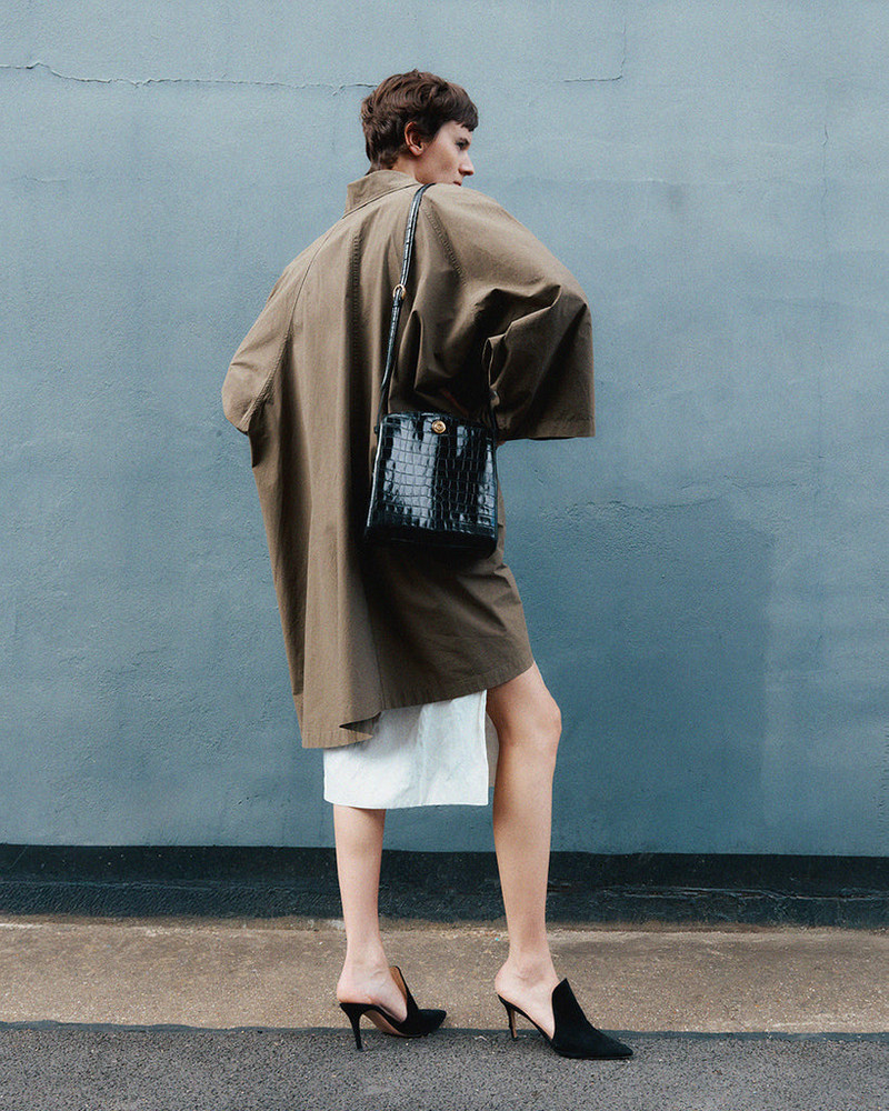 Liffner PUSHLOCK CROSSBODY BAG BLACK CROC outlook