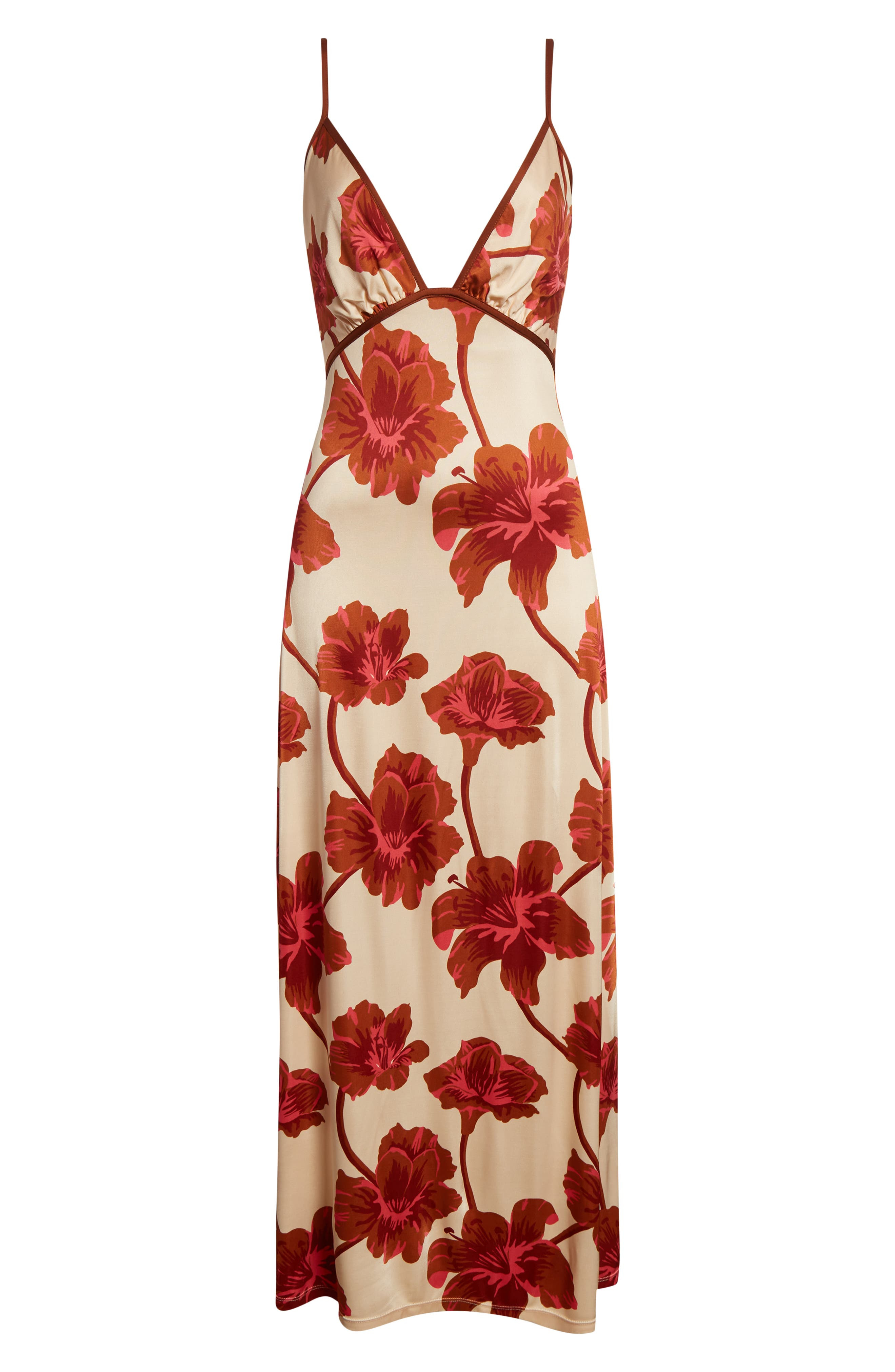Johanna Ortiz Sendero De Astromelias Jersey Dress in Ecru /Camel /Wine /Pink at Nordstrom - 5