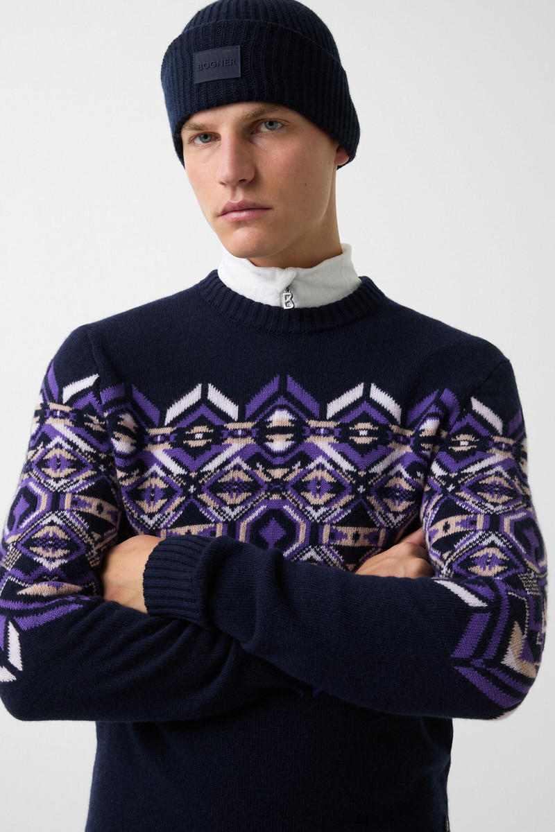 Norwegian pullover Luci in Navy blue/purple 4