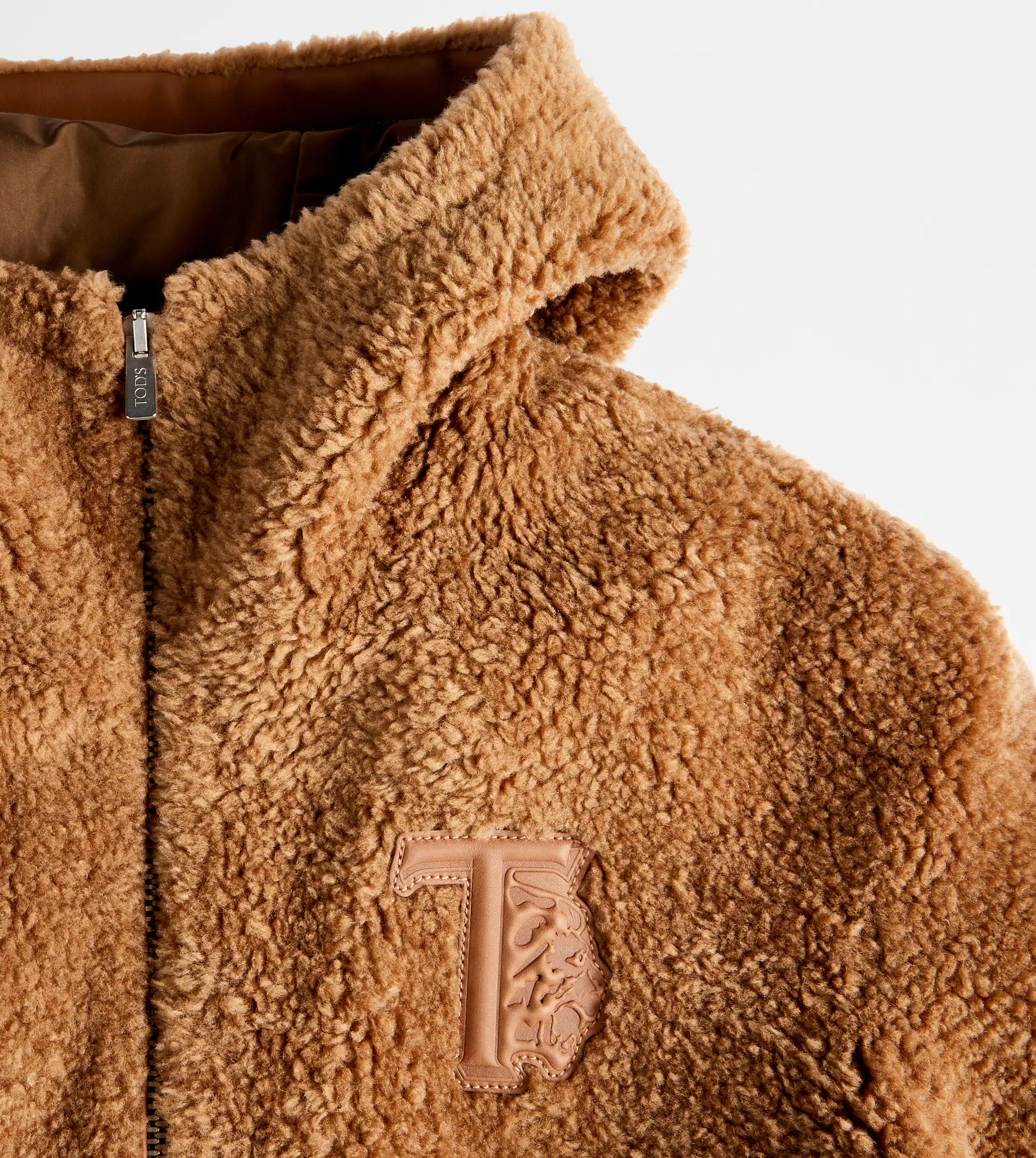 TOD'S JACKET WITH LEATHER INSERTS - BROWN - 6