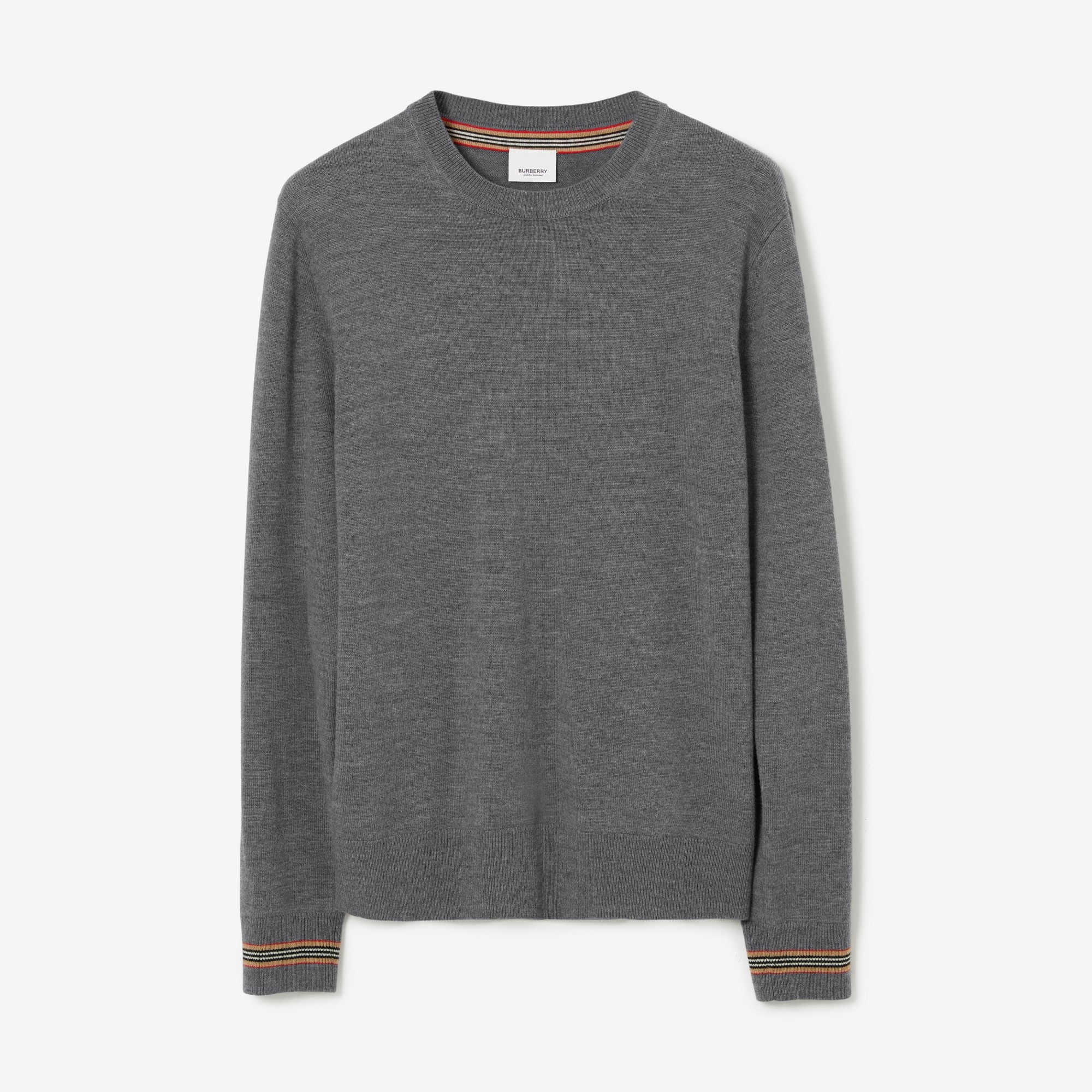 Icon Stripe Trim Wool Sweater - 1