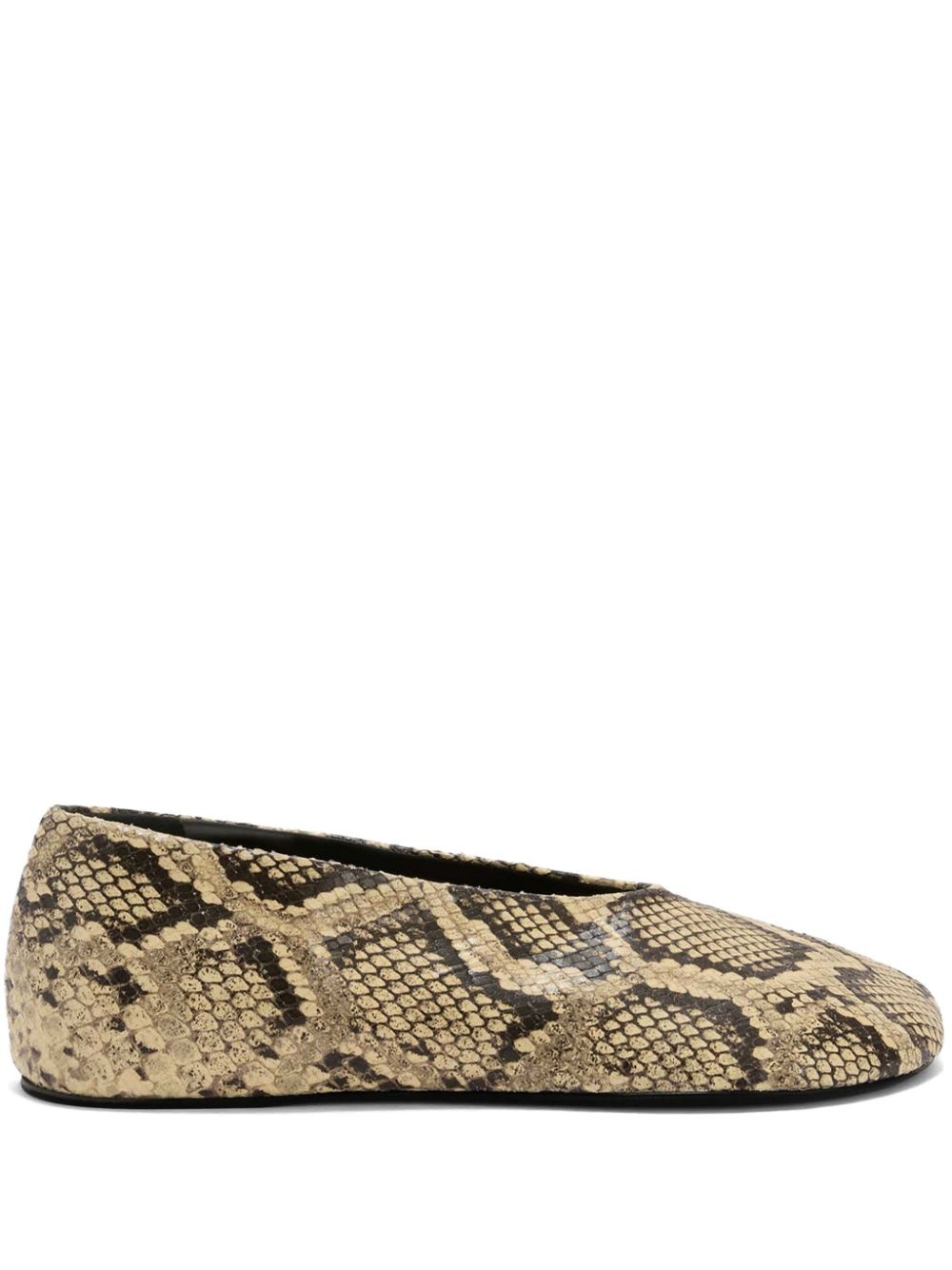 snakeskin ballerina shoes - 1