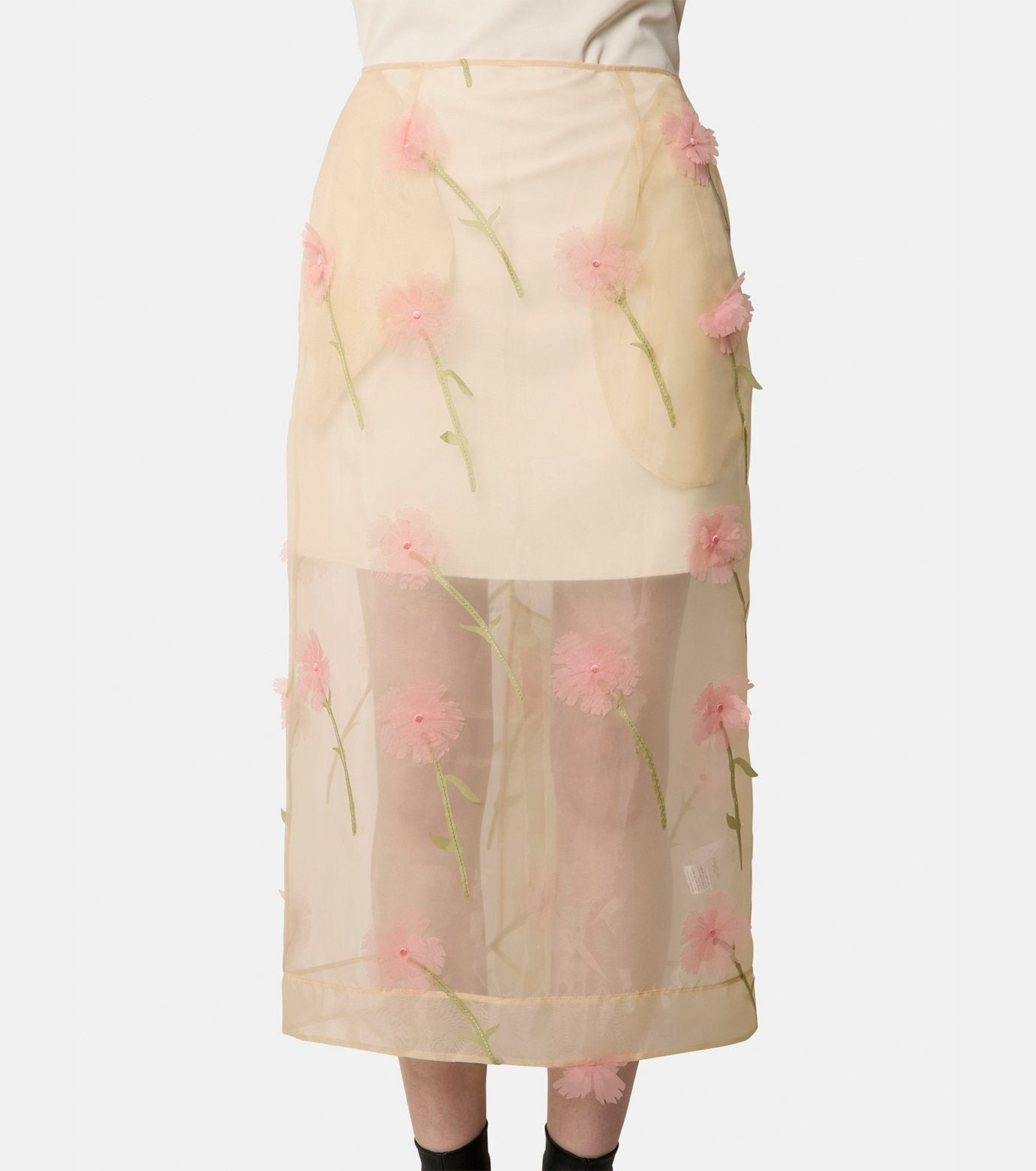 Sheer Organza Pencil Skirt - 2