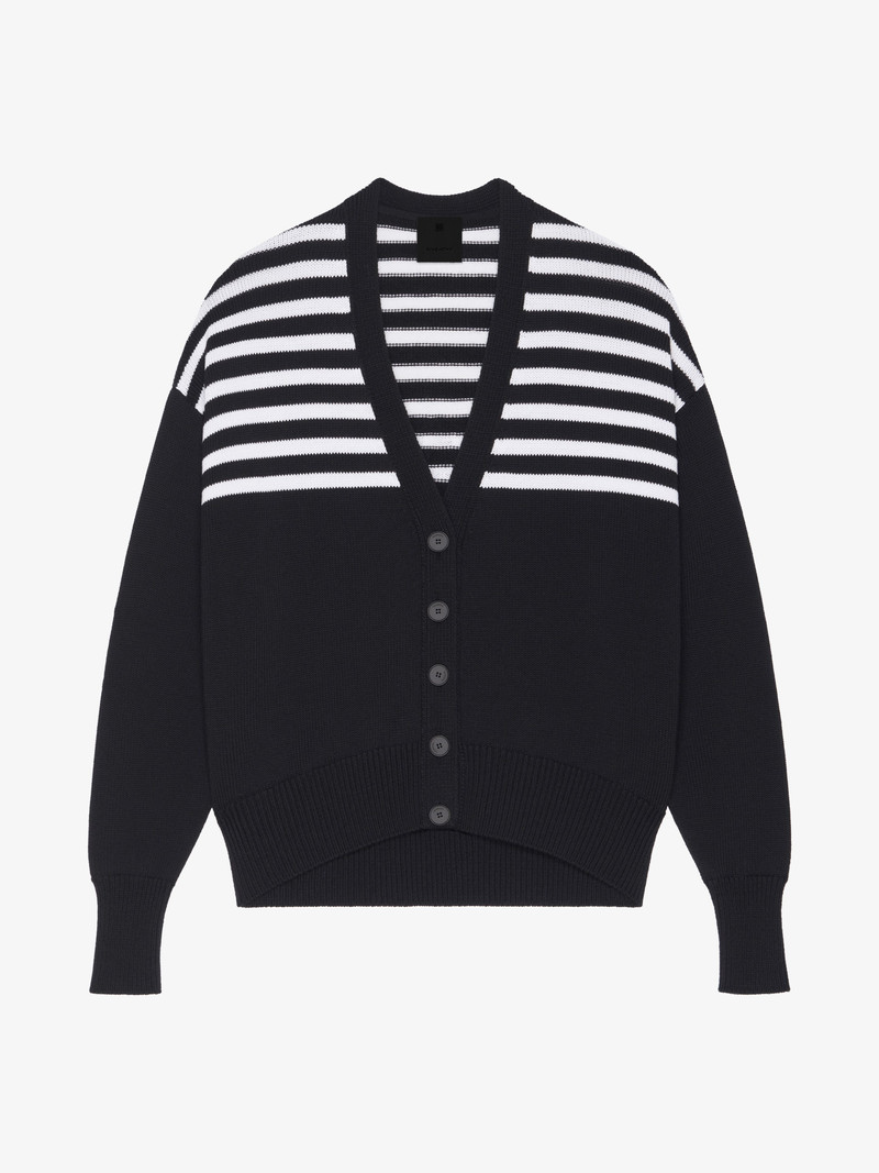4G CARDIGAN IN COTTON WITH STRIPES 1