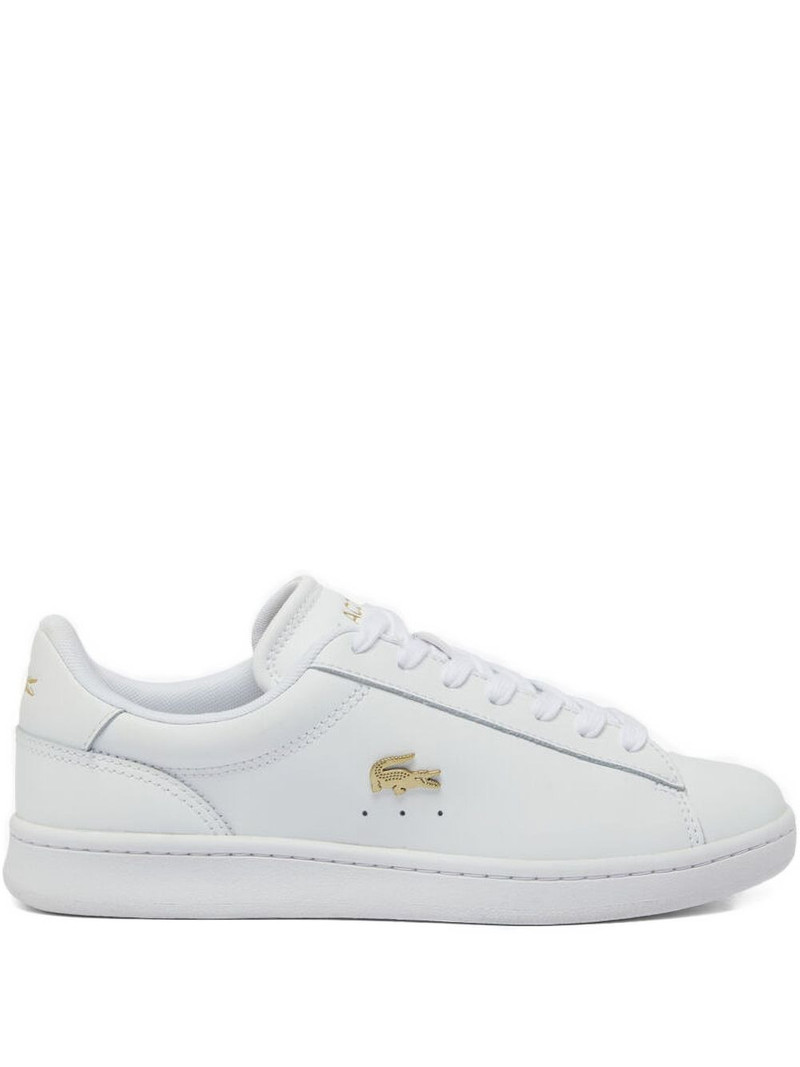 gold-logo leather sneakers 1