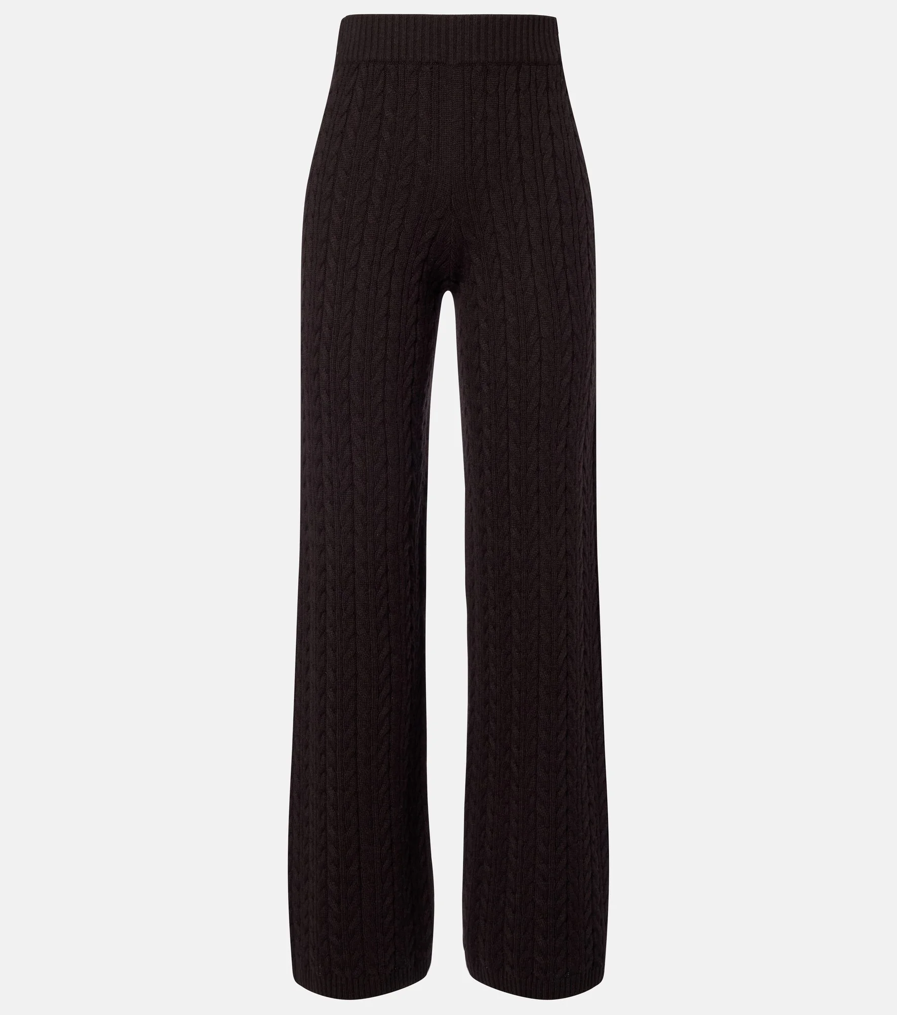 Cable-knit cashmere wide-leg pants - 1