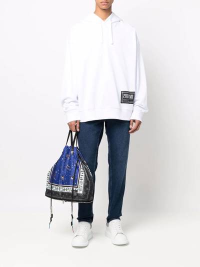 VERSACE JEANS COUTURE logo-patch long-sleeve hoodie outlook